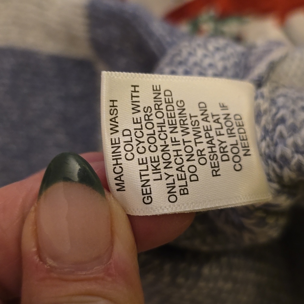 Sincerely Jules Blue and Light Grey Checkered Sweater - Picture 6 of 6